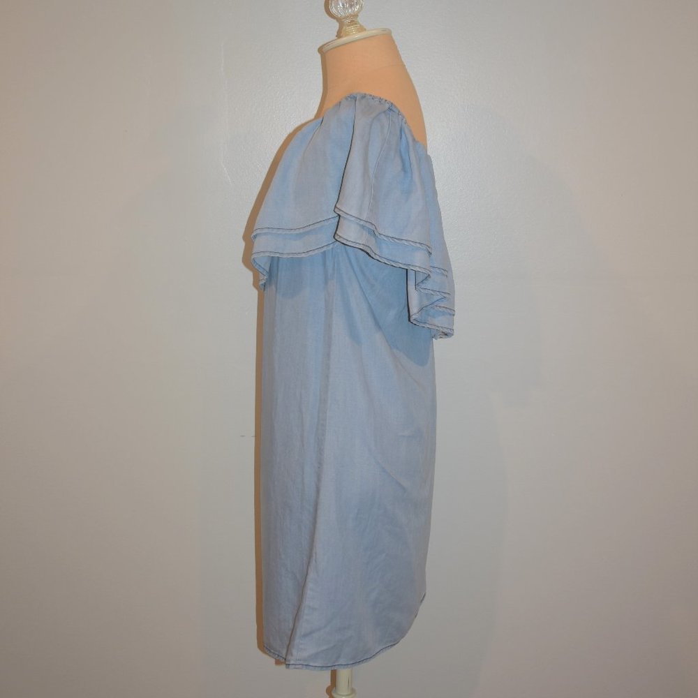 BB Dakota Isla Chambray One Shoulder Dress - Picture 4 of 5